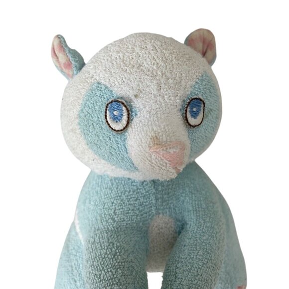 Vintage Russ Berrie Lil Tubbies Blue Teddy Bear Plush Baby Rattle Pink Checkered - Picture 5 of 8